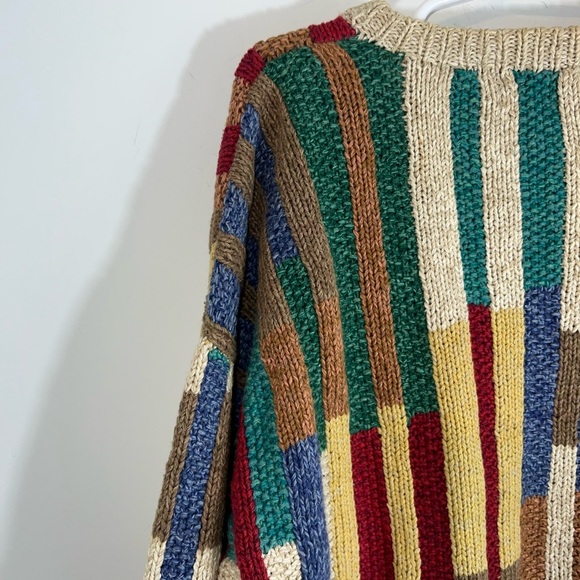 Blake & Manley hand knitted Striped Crewneck Sweater Colorful Striped Sweater - Picture 12 of 14